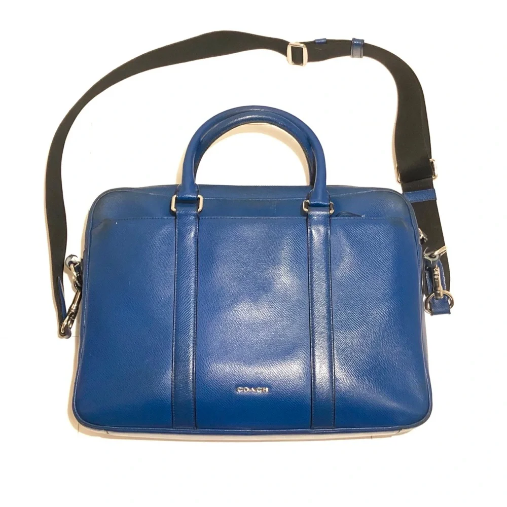 COACH Blue Leather Briefcase